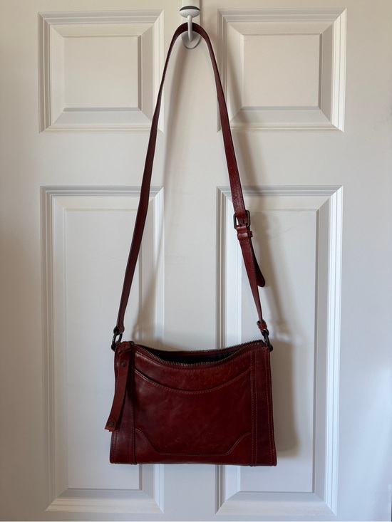 Frye Handbags - Frye Red Brown Leather Crossbody Bag